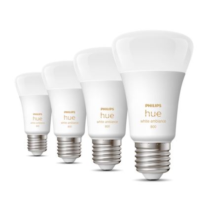 SET 4xLED Lampadina Dimmerabile Philips Hue WHITE AMBIANCE E27/6W/230V 2200-6500K