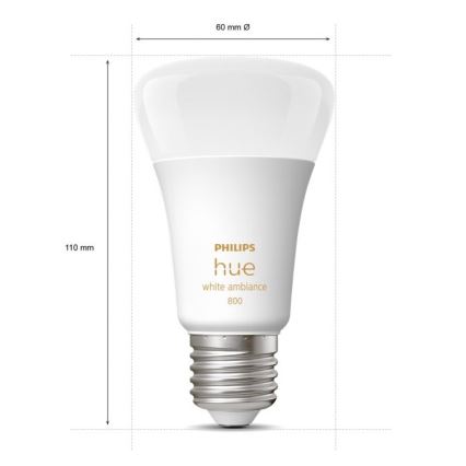 SET 4xLED Lampadina Dimmerabile Philips Hue WHITE AMBIANCE E27/6W/230V 2200-6500K