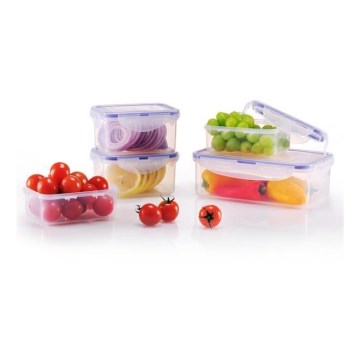 SET 5x Contenitore per alimenti LOCK blu/trasparente
