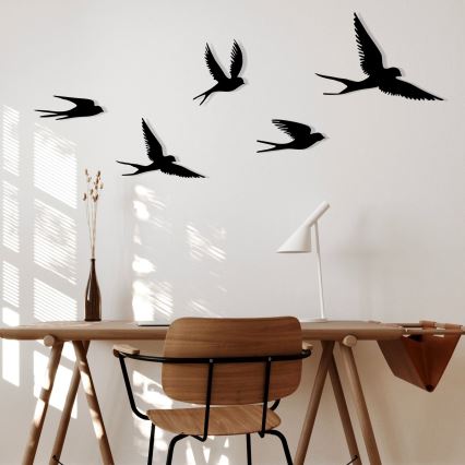 SET 5x Decorazione da muro uccelli metallo