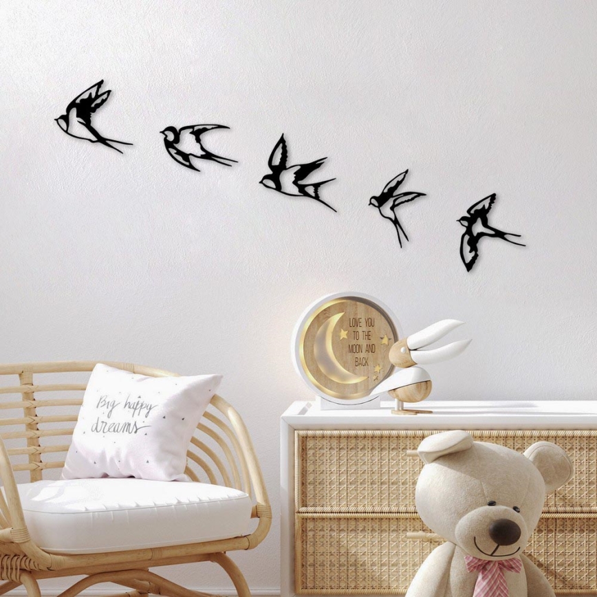 SET 5x Uccelli per decorazione murale