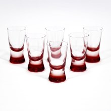 Set 6 bicchieri per shot da 25 ml rosso chiaro