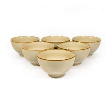 Set 6 ciotole in ceramica Cardo beige