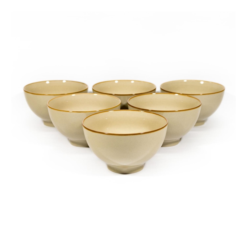 Set 6 ciotole in ceramica Cardo beige