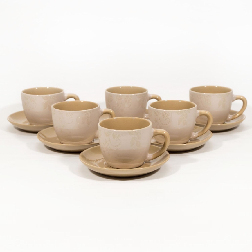 LOBERON Set di 6 tazze con piattino Biarré, rosa | WhichOne