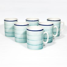 Set 6 tazze in ceramica Hubert turchese blu