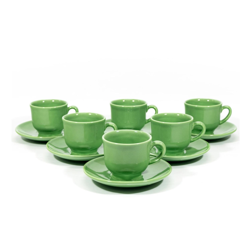 LEONARDO HOME Matera Set di 4 piattini in Ceramica, 11 cm, Colore: Verde