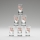 Set 6x bicchiere da liquore con motivo a bouquet no 2