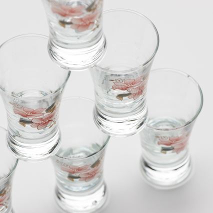 Set 6x bicchiere da liquore con motivo a bouquet no 2