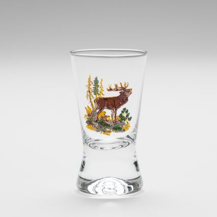 Set 6x bicchiere da liquore con un motivo di caccia