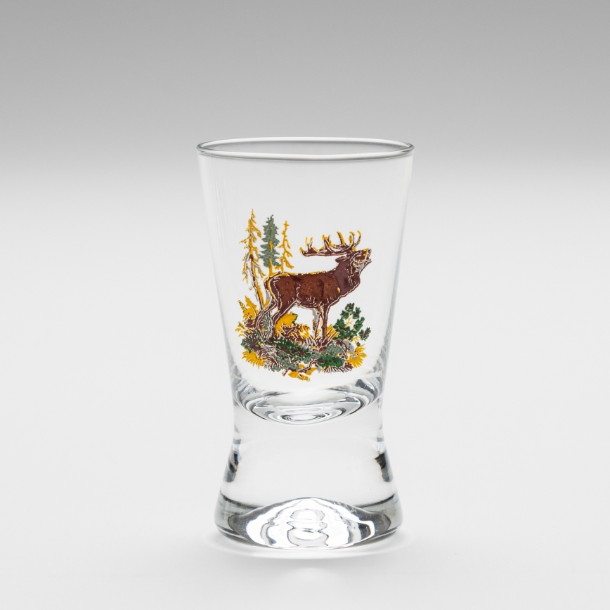 Set 6x bicchiere da liquore con un motivo di caccia
