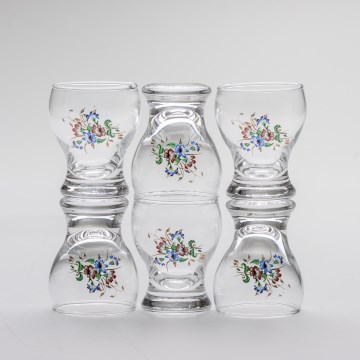 Set 6x bicchiere da liquore limpido - motivo floreale no 4