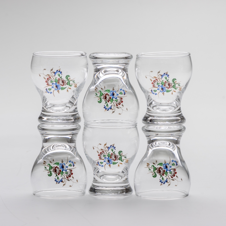 Set 6x bicchiere da liquore limpido - motivo floreale no 4