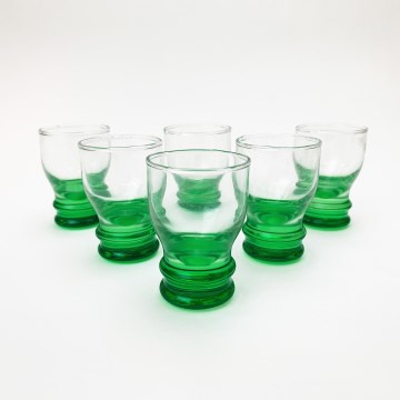 Set 6x bicchiere da liquore limpido verde