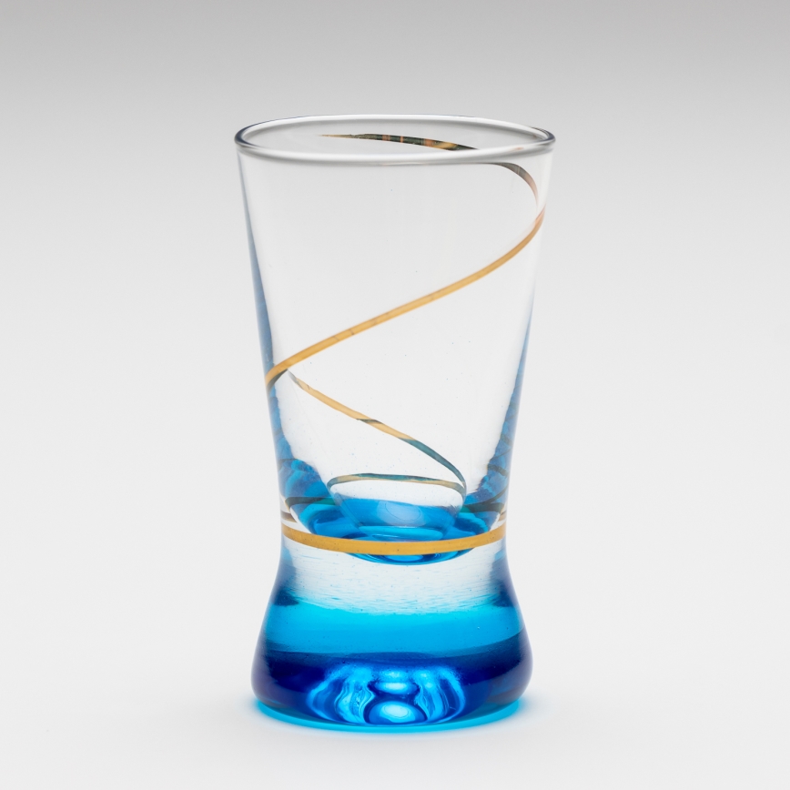 Set 6x bicchiere per shot 25 mm limpido blu