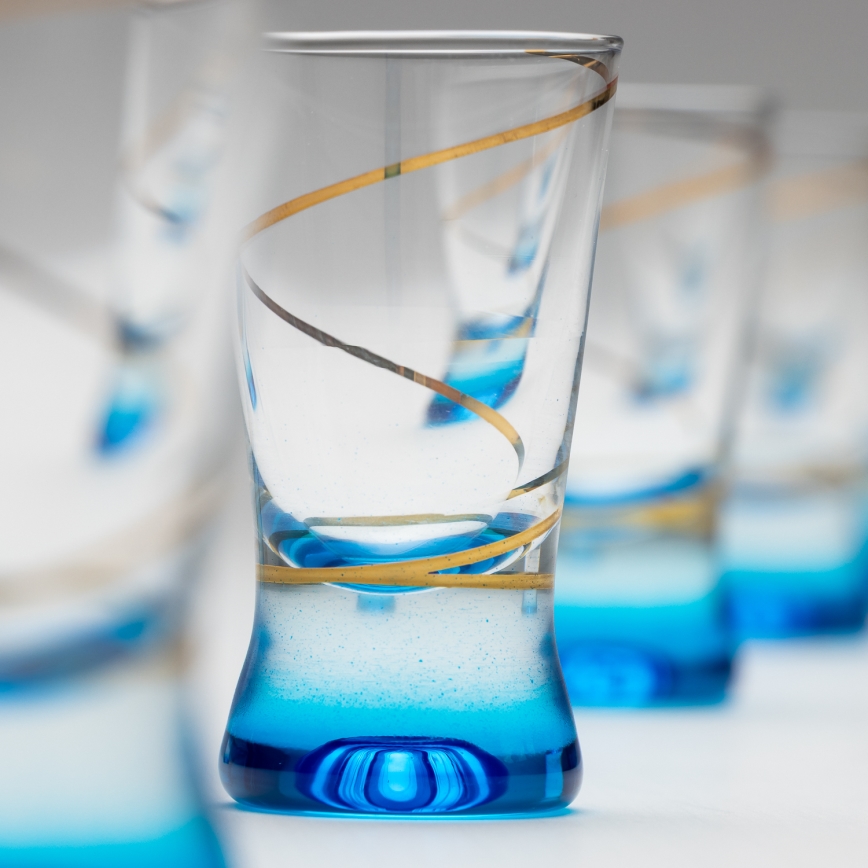 Set 6x bicchiere per shot 25 mm limpido blu