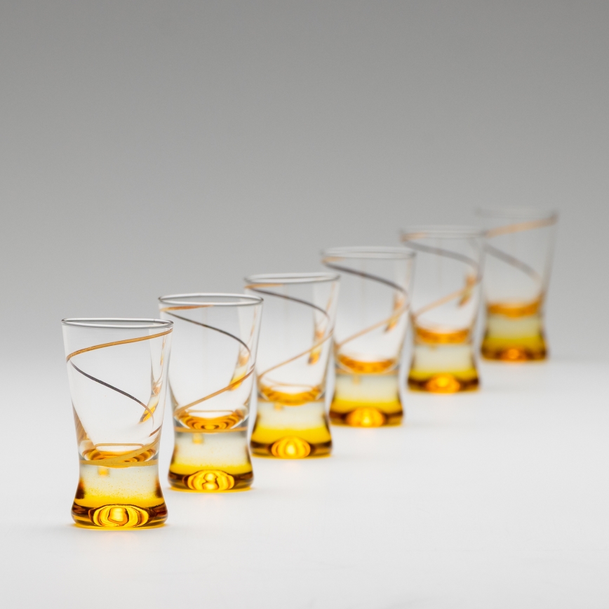 Set 6x bicchiere per shot 25 mm limpido giallo