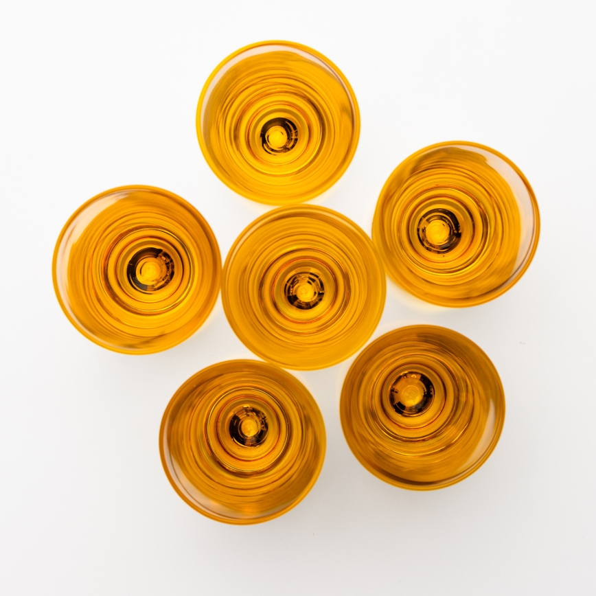 Set 6x bicchiere per shot 25 mm limpido giallo