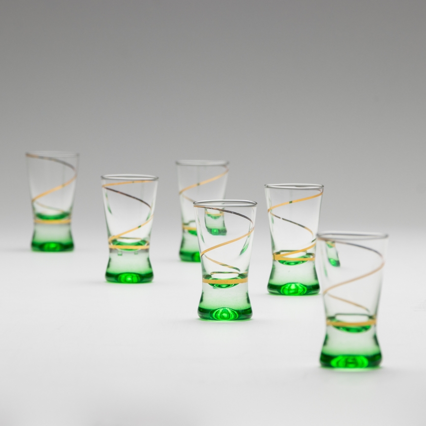 Set 6x bicchiere per shot 25 mm limpido verde