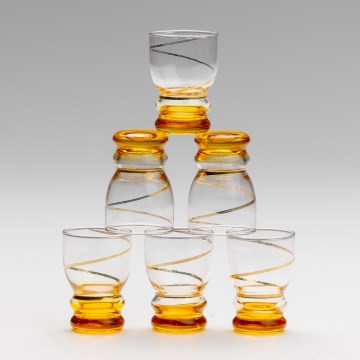 Set 6x bicchiere per shot limpido giallo