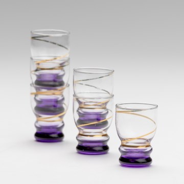 Set 6x bicchiere per shot limpido viola
