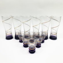 Set 6x bicchiere più grande e 6x più piccolo vetro viola