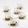 Set 6x tazza di vetro con piattino fumé bouquet n.4