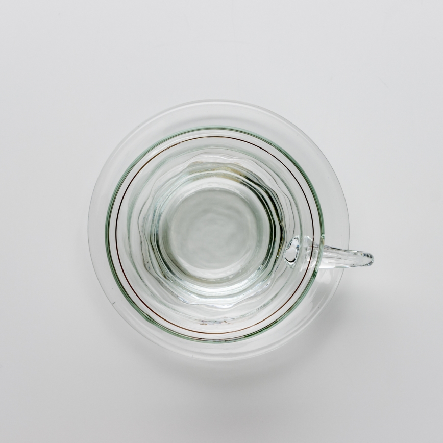 Set 6x tazza di vetro con piattino limpido bouquet no 2