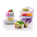 SET 7x Contenitore per alimenti LOCK blu/trasparente