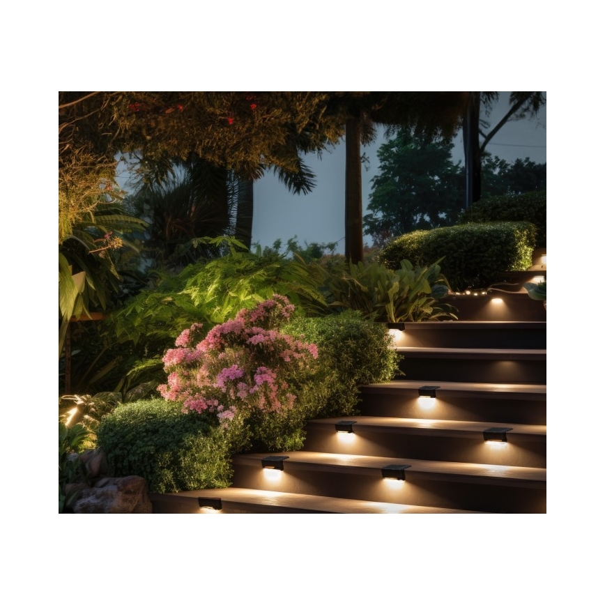 SET 8x LED Illuminazione solare delle scale LED/0,06W/1,2V 3000K IP44 600 mAh