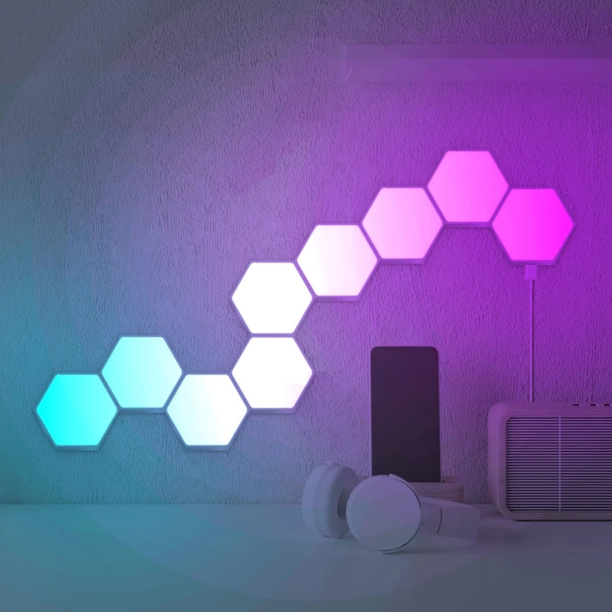 SET 9x LED RGBW Luce decorativa da parete dimmerabile MAYA LED/1W/230V + telecomando