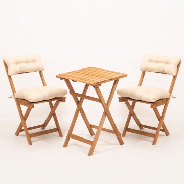 Set balcone con cuscino faggio