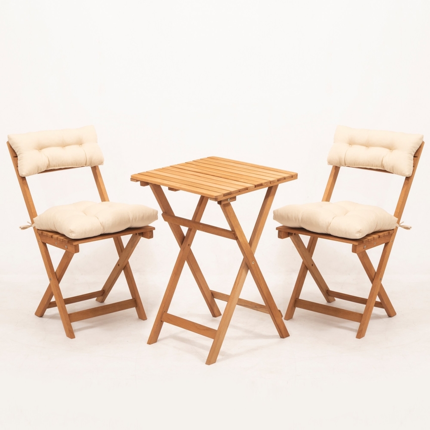 Set balcone con cuscino faggio