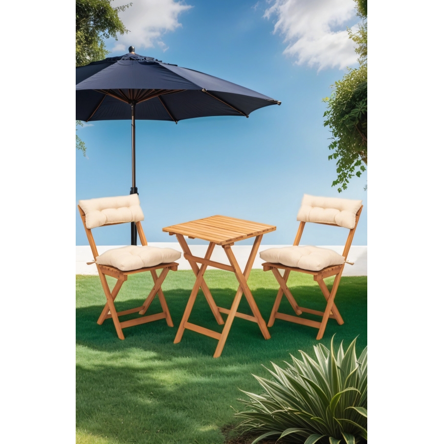 Set balcone con cuscino faggio