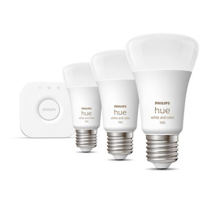 Set base Philips Hue WHITE AND COLOR AMBIANCE 3xE27/9W/230V 2000-6500K + dispositivo di interconnessione