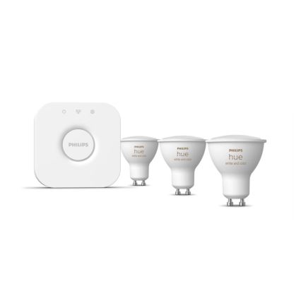 Set base Philips Hue WHITE AND COLOR AMBIANCE 3xGU10/5,7W/230V 2000-6500K + dispositivo di collegamento