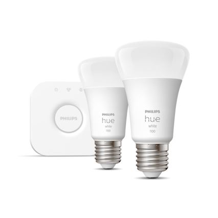 Set base Philips Hue WHITE 2xE27/9,5W 2700K + dispositivo di interconnessione