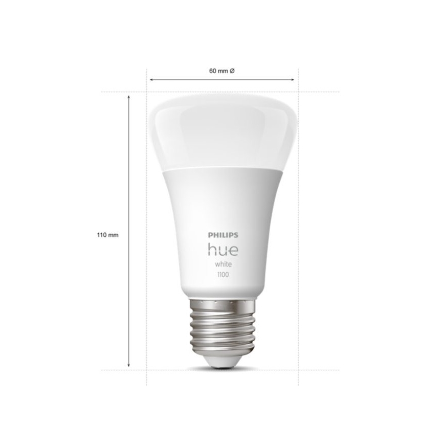 Set base Philips Hue WHITE 2xE27/9,5W 2700K + dispositivo di interconnessione