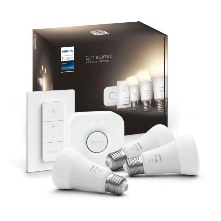 Set base Philips Hue WHITE 3xE27/9,5W 2700K + dispositivo di interconnessione