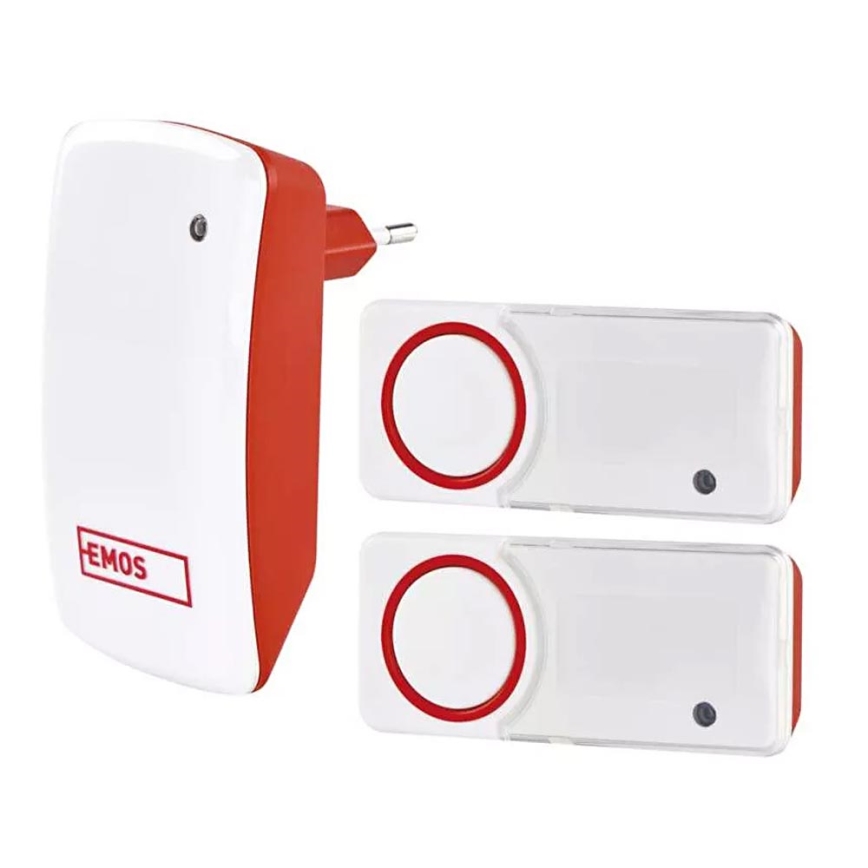 SET Campanello con presa wireless + 2 pulsanti 230V IP44