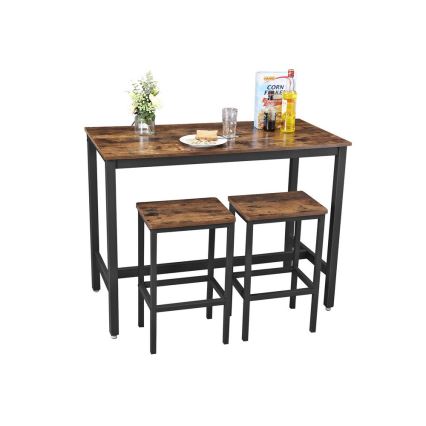 Set composto da tavolo da bar e 2 sgabelli BARTIS, marrone/nero