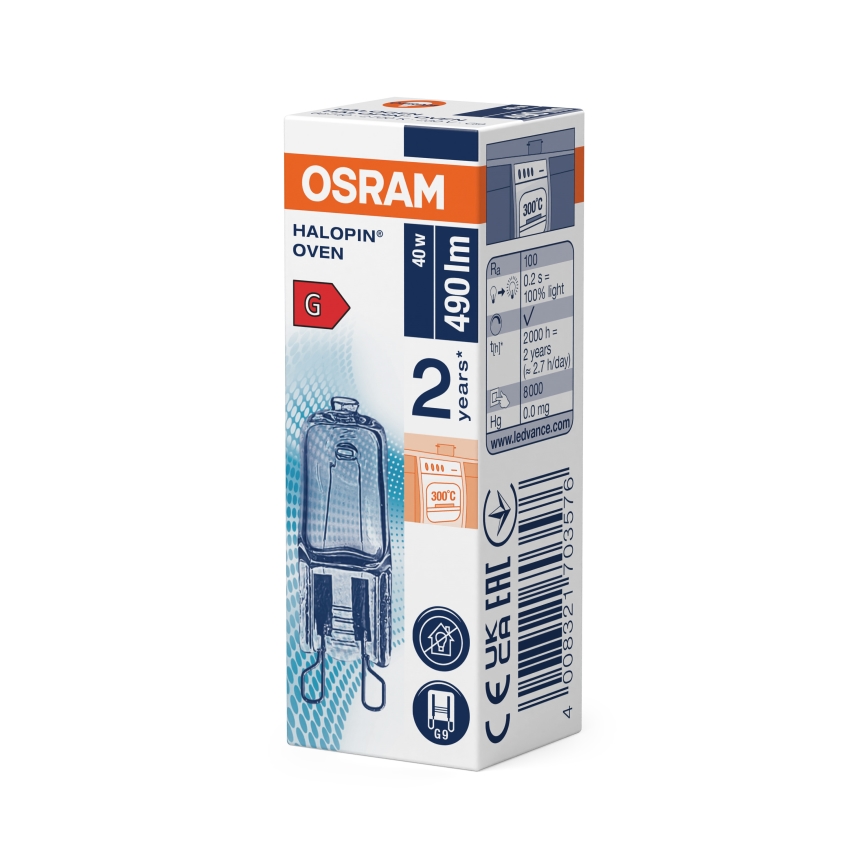 Set da 10 lampadine per forno HALOPIN G9/40W/230V 2700K - Osram