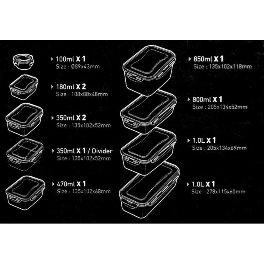 Set da 11 contenitori per alimenti LOCK