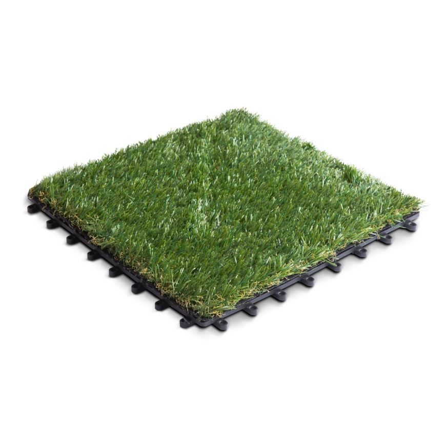Set da 11 pezzi di erba sintetica 30x30 cm, altezza delle fibre 20 mm, verde
