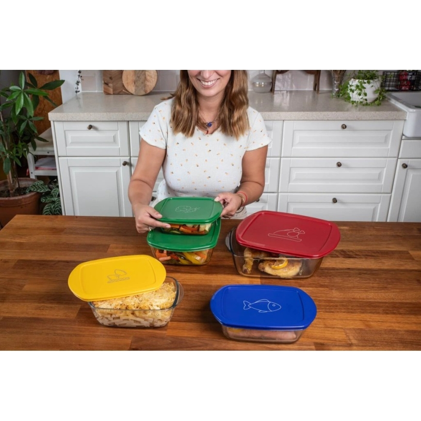 Set da 2 contenitori in vetro per alimenti PYREX 1,2/2,5 l