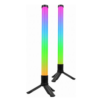 Set da 2 lampade da tavolo dimmerabili LED RGBIC LED/5W/5V nere + telecomando