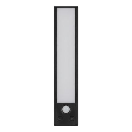 Set da 2 luci ricaricabili a LED per mobili con sensore di movimento e sensore crepuscolare VIRO LED/1,2W/3,7V 800 mAh 3000/4000/6500K 30 cm nero