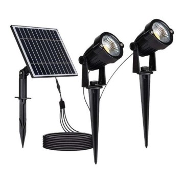 Set da 2 lampade solari da esterno LED 2xLED/1,2W/3,7V IP65 3000K 4000 mAh