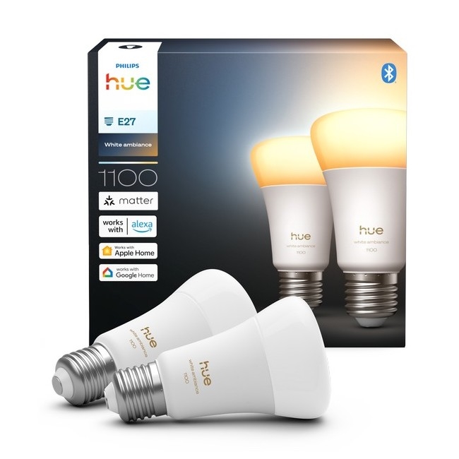 Set da 2 lampadine LED dimmerabili Philips Hue WHITE AMBIANCE E27/8,1W/230V 1000-20000K