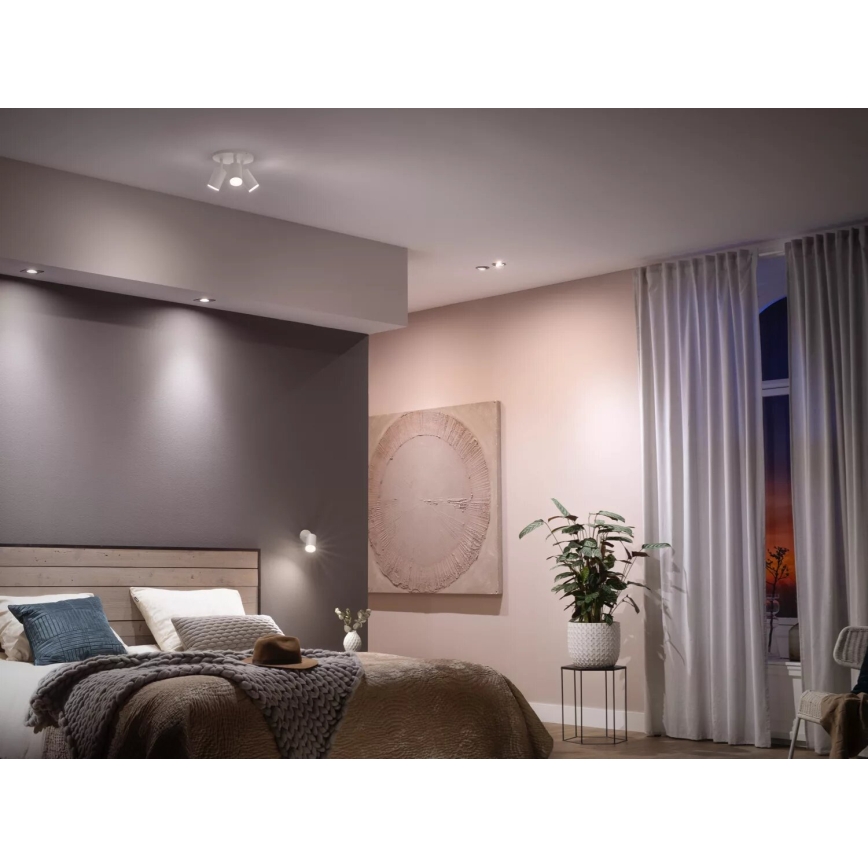 Confezione da 2 lampadine LED dimmerabili Philips Hue WHITE AMBIANCE GU10/4,2W/230V 2200-6500K + interruttore dimmer